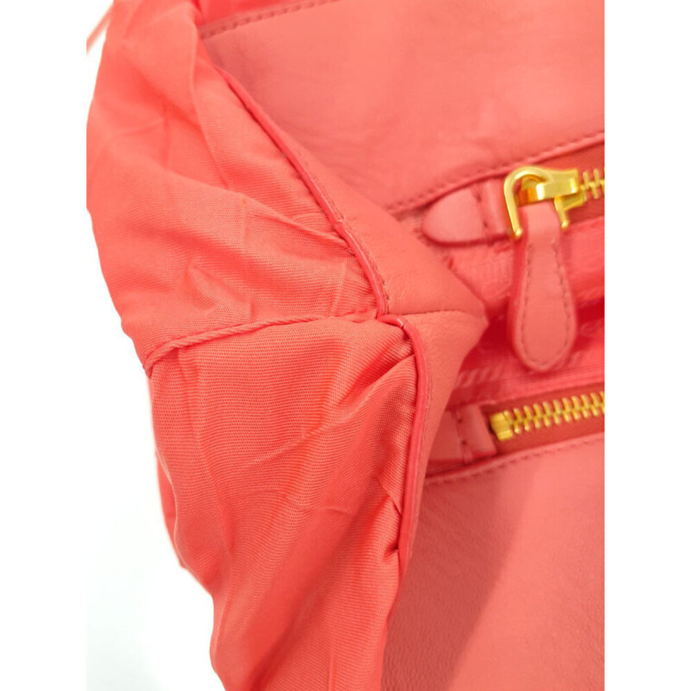 Prada coral handbag nylon Orange gathered - Picture 7 of 9